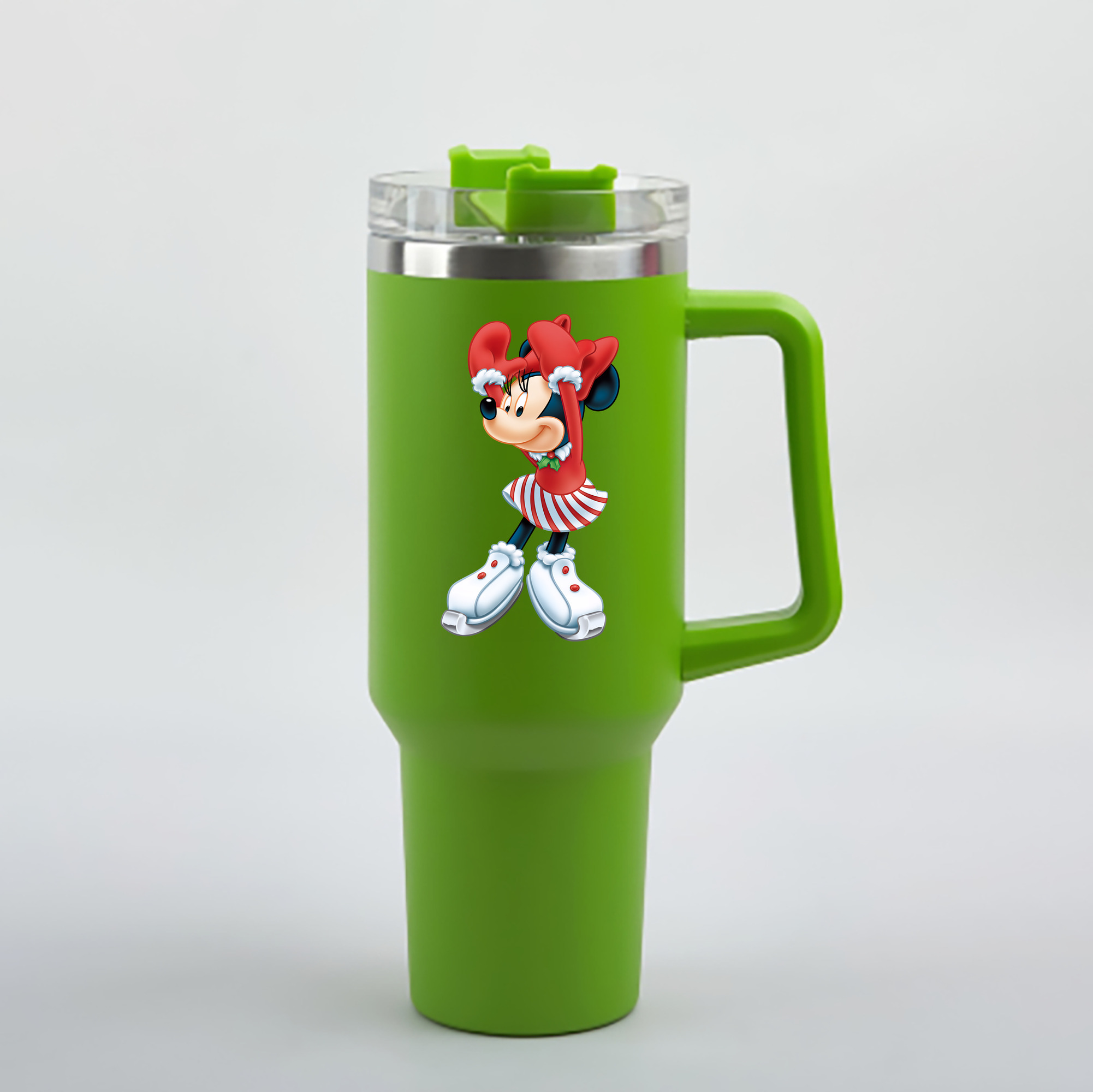 （画像用） ミッキーマウス Mickey Mouse 1200mL車用タンブラー - クリスタルステッカー（プラスチックストロー付き）